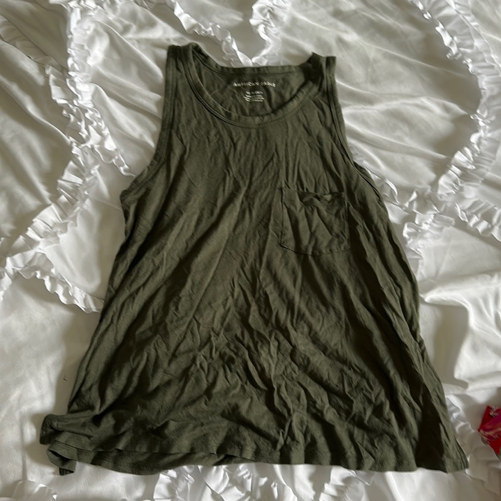 Camp green tank top